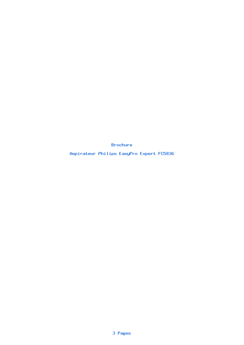 Page 1 de la notice Brochure Philips EasyPro Expert FC5836