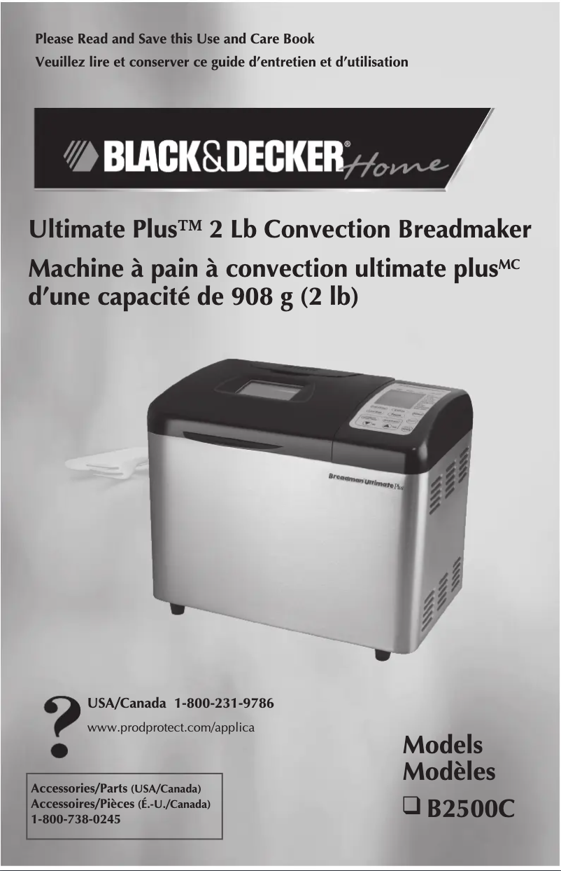 Page 1 de la notice Manuel utilisateur Black & Decker B2500C