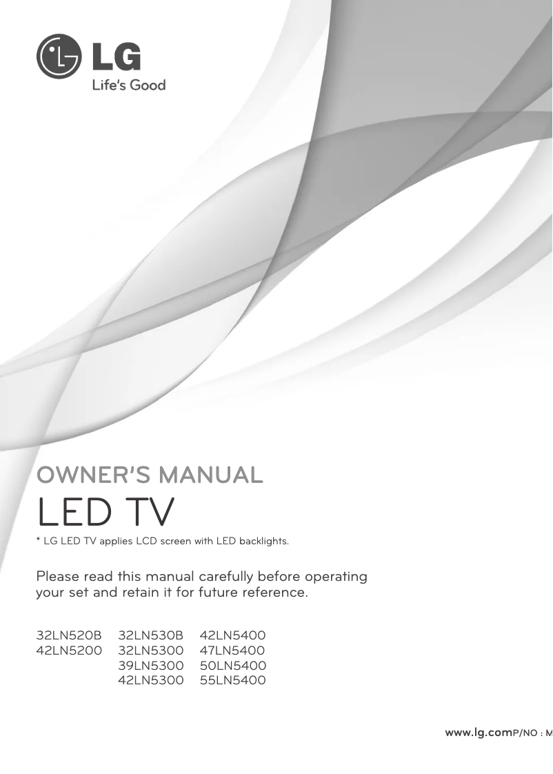 Page 1 de la notice Manuel utilisateur LG 32LN5300