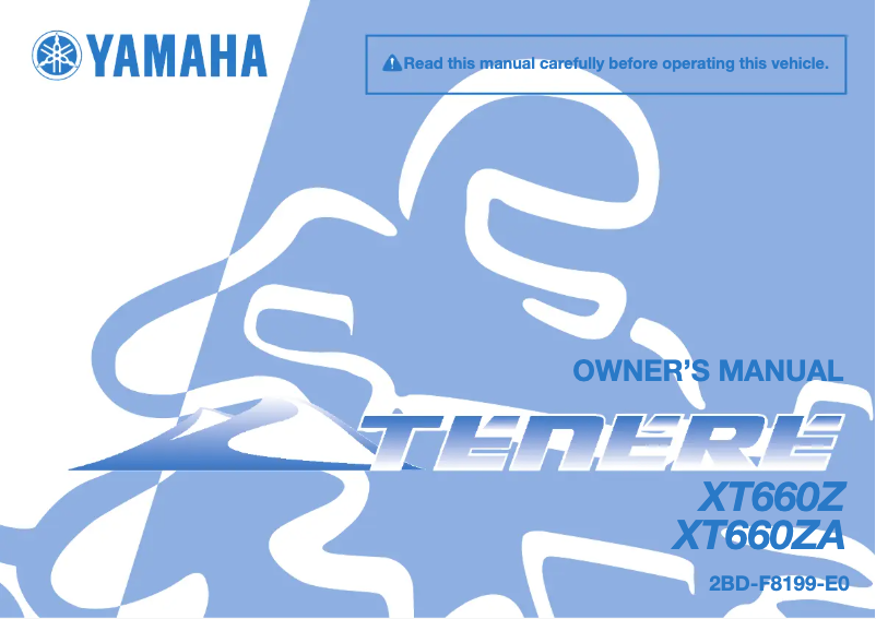 Página 1 del manual Manual de usuario Yamaha XT660ZA