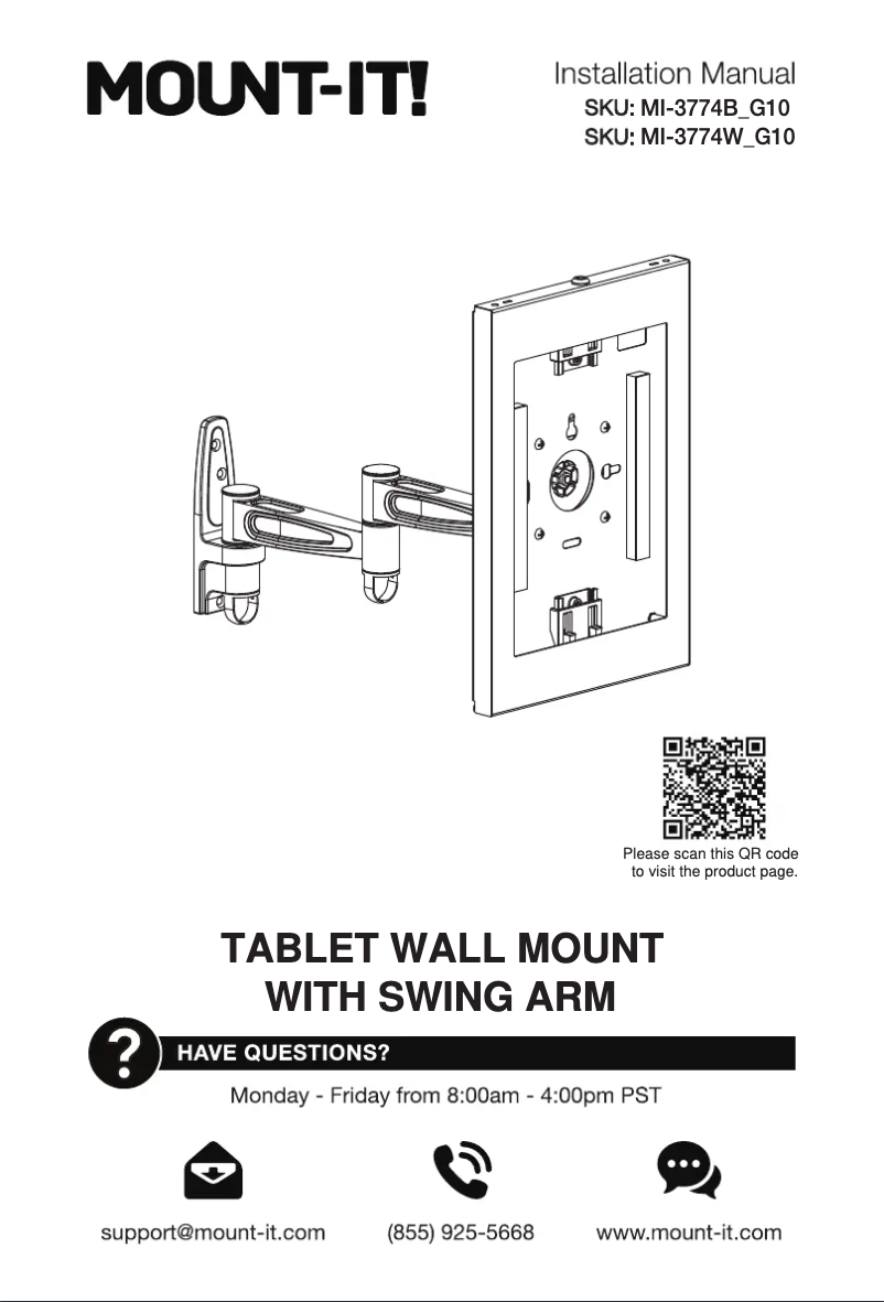 Page 1 de la notice Manuel utilisateur Mount-It! MI-3774