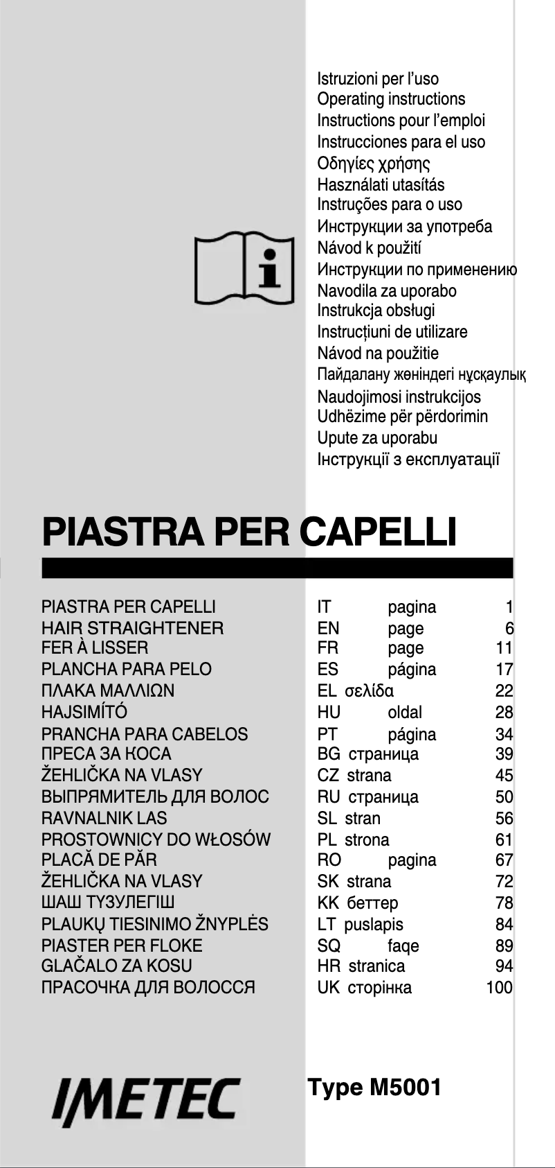Page 1 de la notice Manuel utilisateur Imetec Bellissima BA20 100