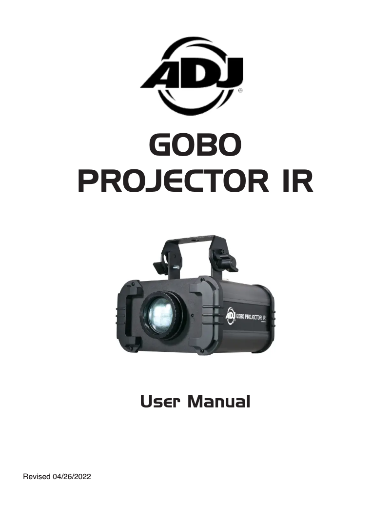 Page 1 de la notice Manuel utilisateur Adj Gobo Projector IR