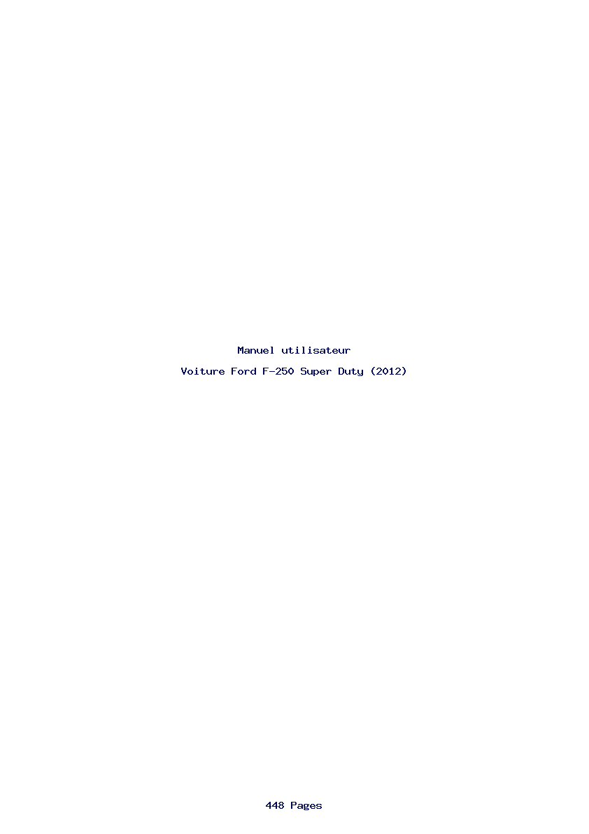 Page 1 de la notice Manuel utilisateur Ford F-250 Super Duty (2012)