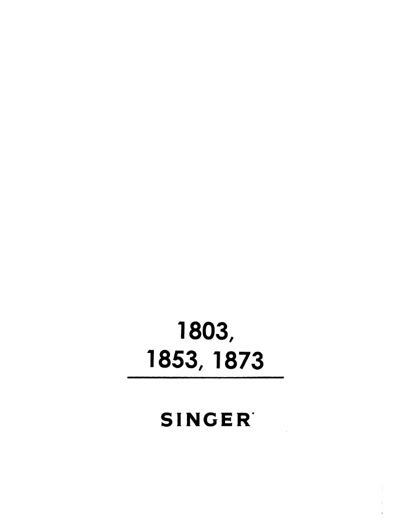 Página 1 del manual Manual de usuario Singer 1873