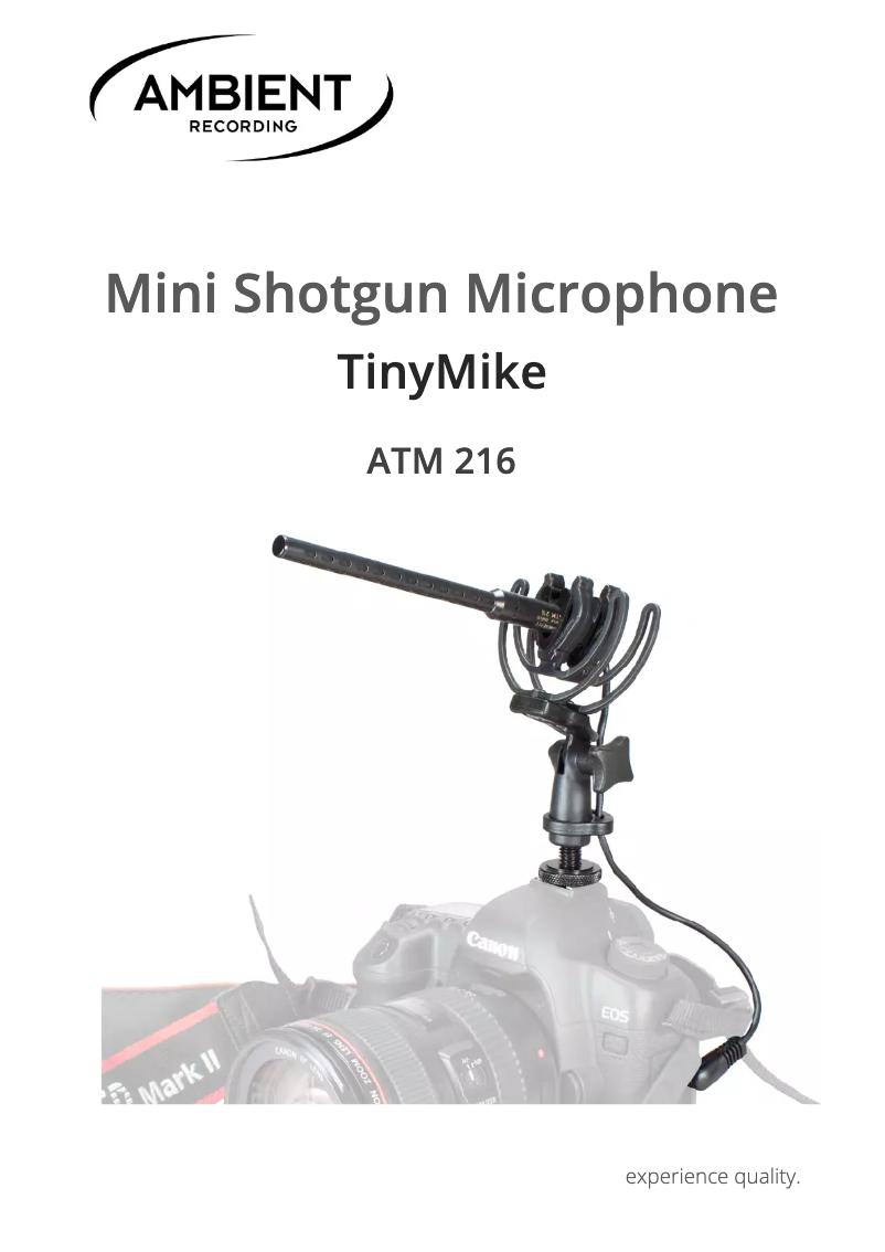 Page 1 de la notice Manuel utilisateur Ambient TinyMike ATM216