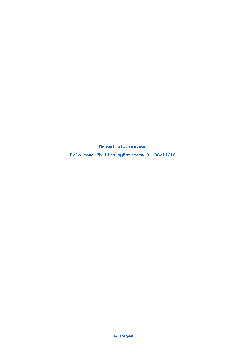 Page 1 de la notice Manuel utilisateur Philips myBathroom 34108/11/16