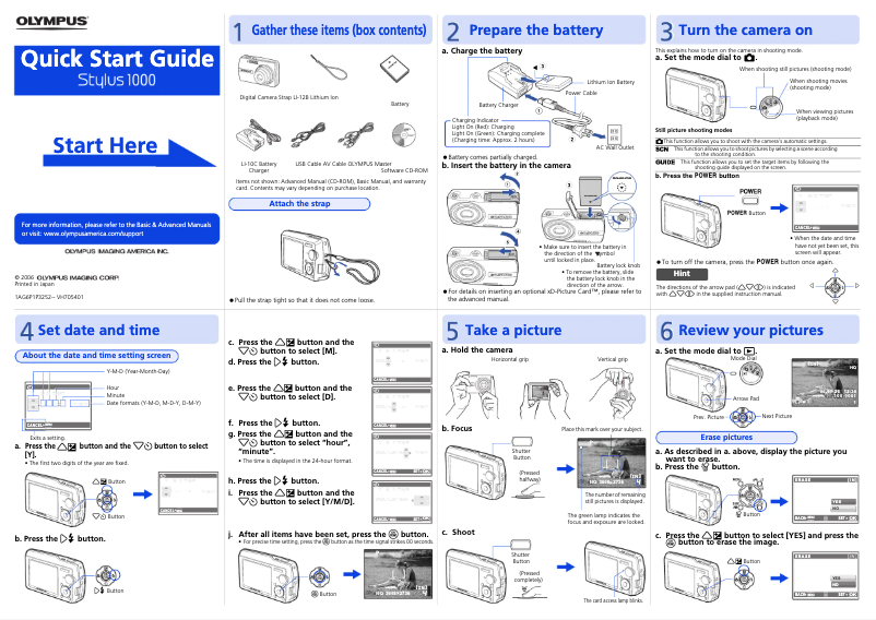Página 1 del manual Guía de inicio rápido Olympus Stylus 1000