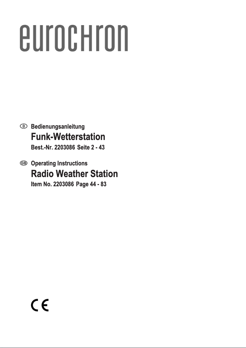 Page 1 de la notice Manuel utilisateur Eurochron EC-4406172