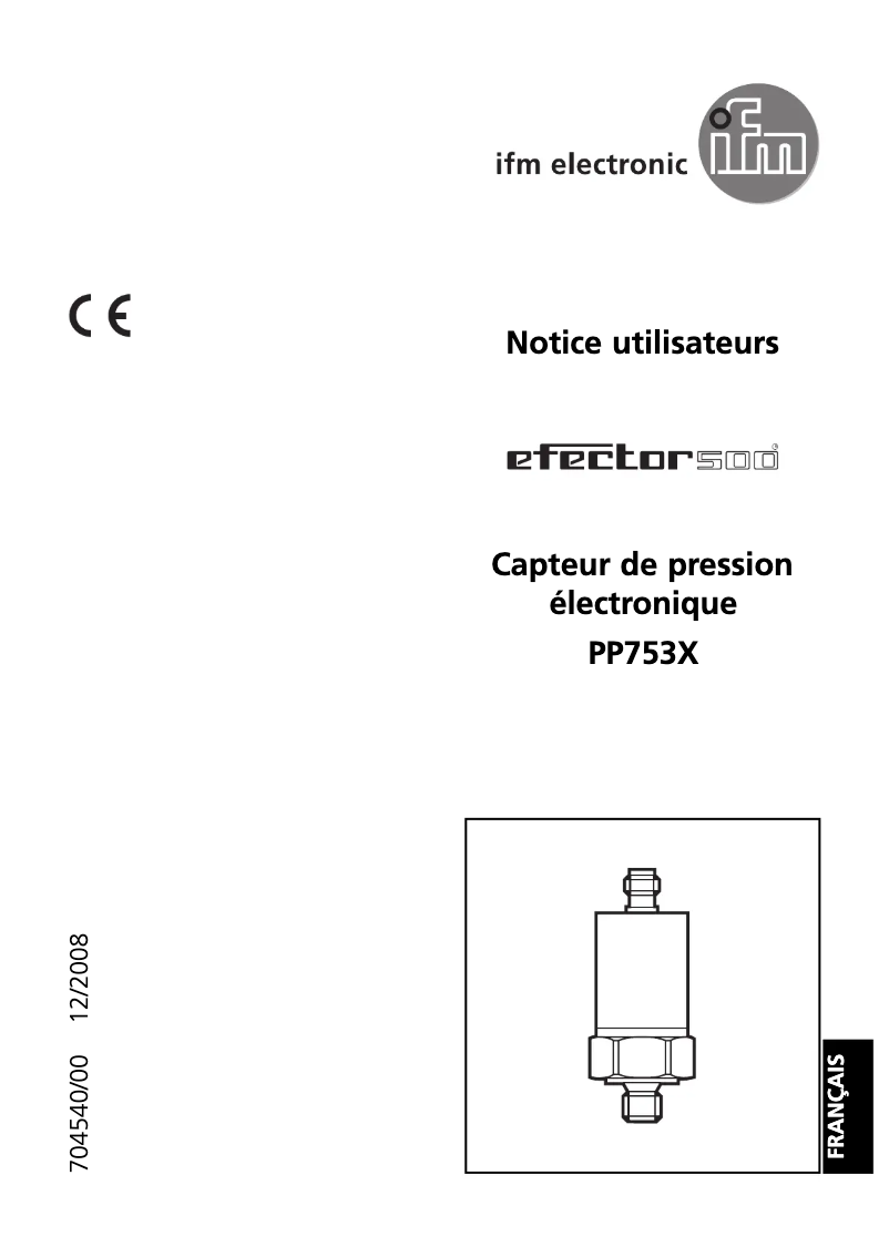 Page 1 de la notice Manuel utilisateur IFM PP7533