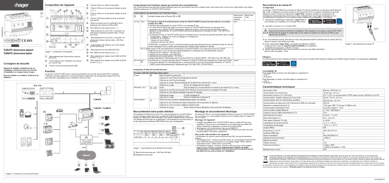 Page 1 de la notice Instructions / montage Hager TJA670