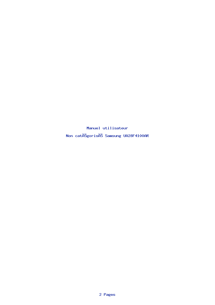Page 1 de la notice Manuel utilisateur Samsung UA28F4100AR