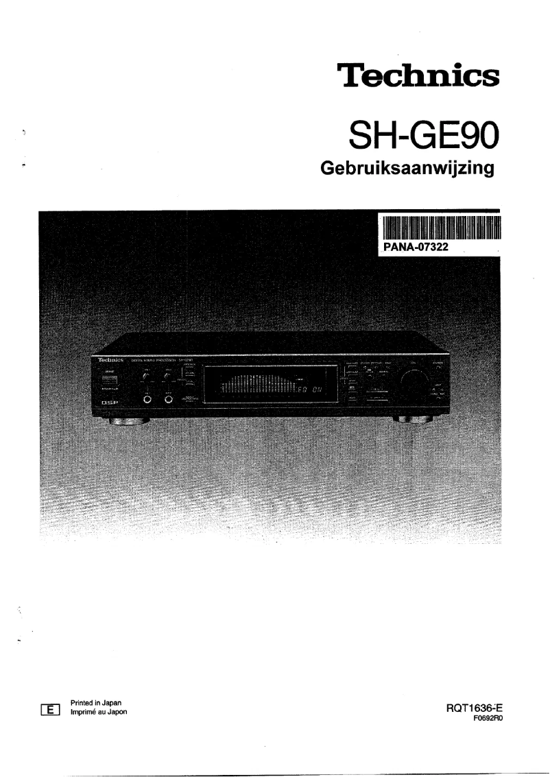 Page 1 de la notice Manuel utilisateur Technics SH-GE90