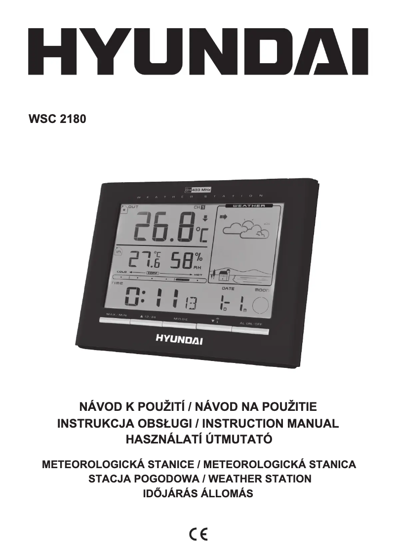 Page 1 of the manual User Manual Hyundai WSC 2180
