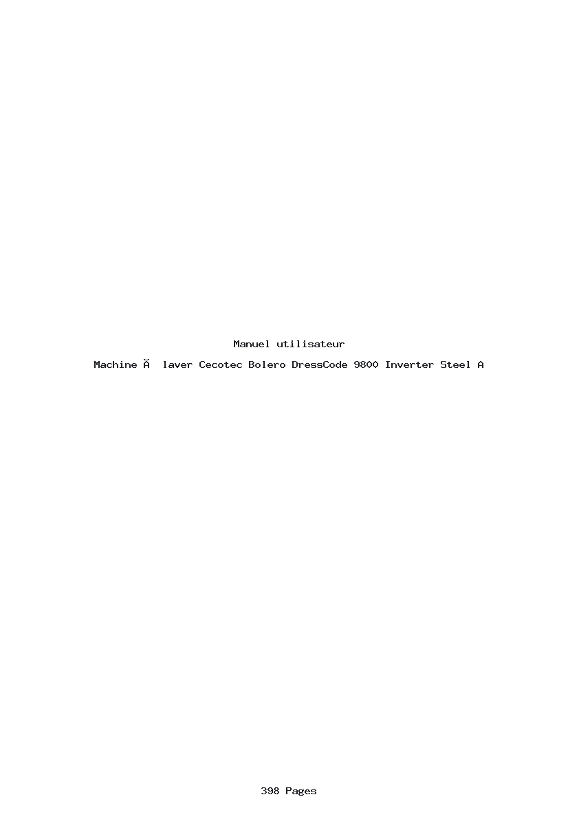 Page 1 de la notice Manuel utilisateur Cecotec Bolero DressCode 9800 Inverter Steel A