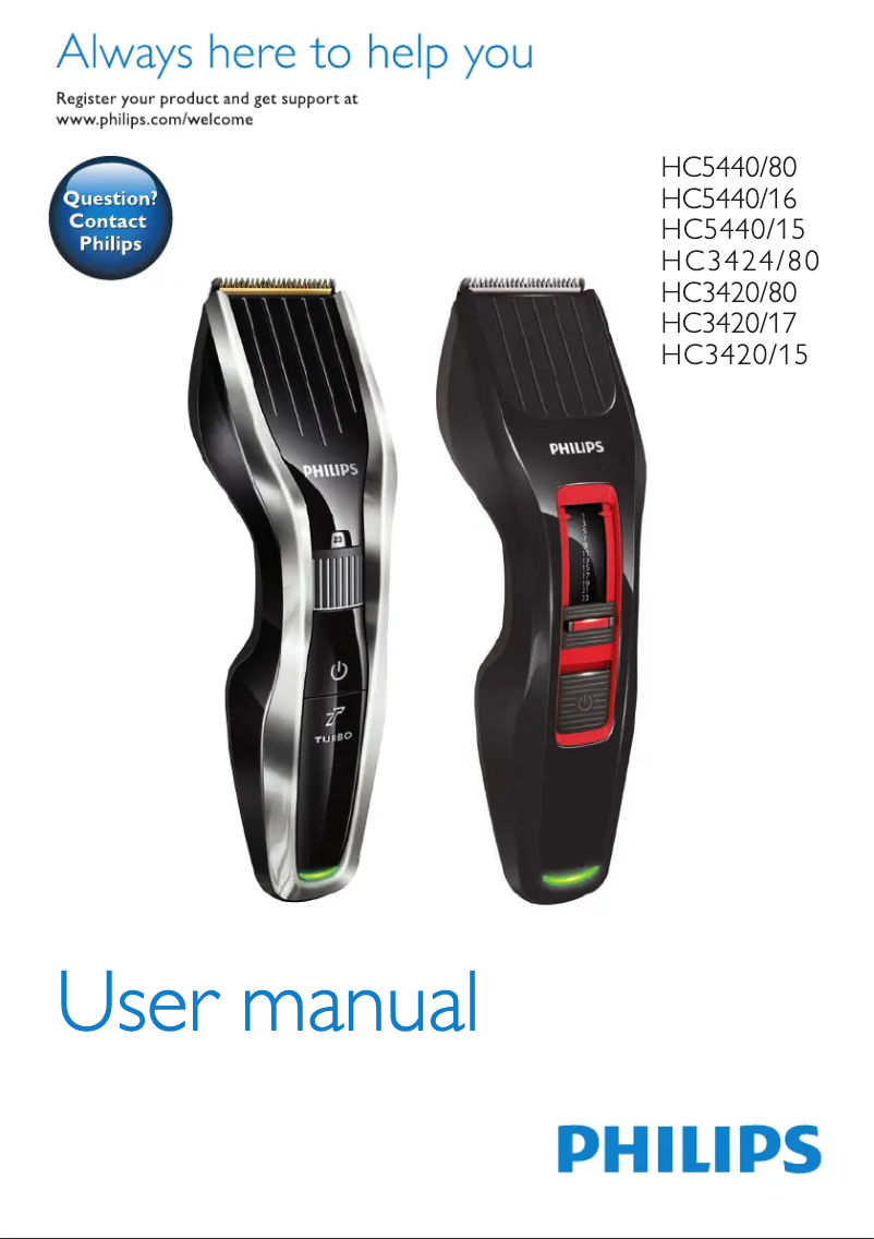 Página 1 del manual Manual de usuario Philips Series 3000 HC3424