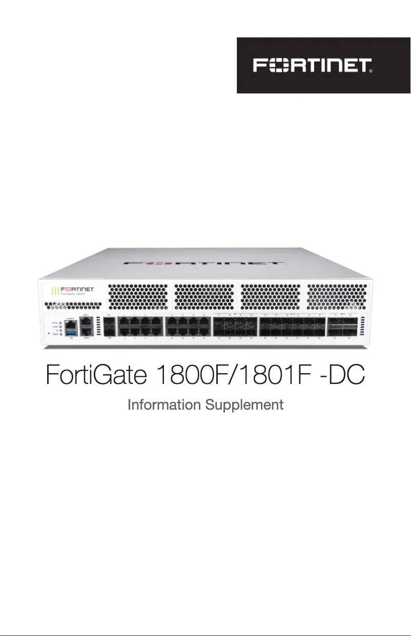 Page 1 de la notice Manuel utilisateur Fortinet FortiGate 1801F