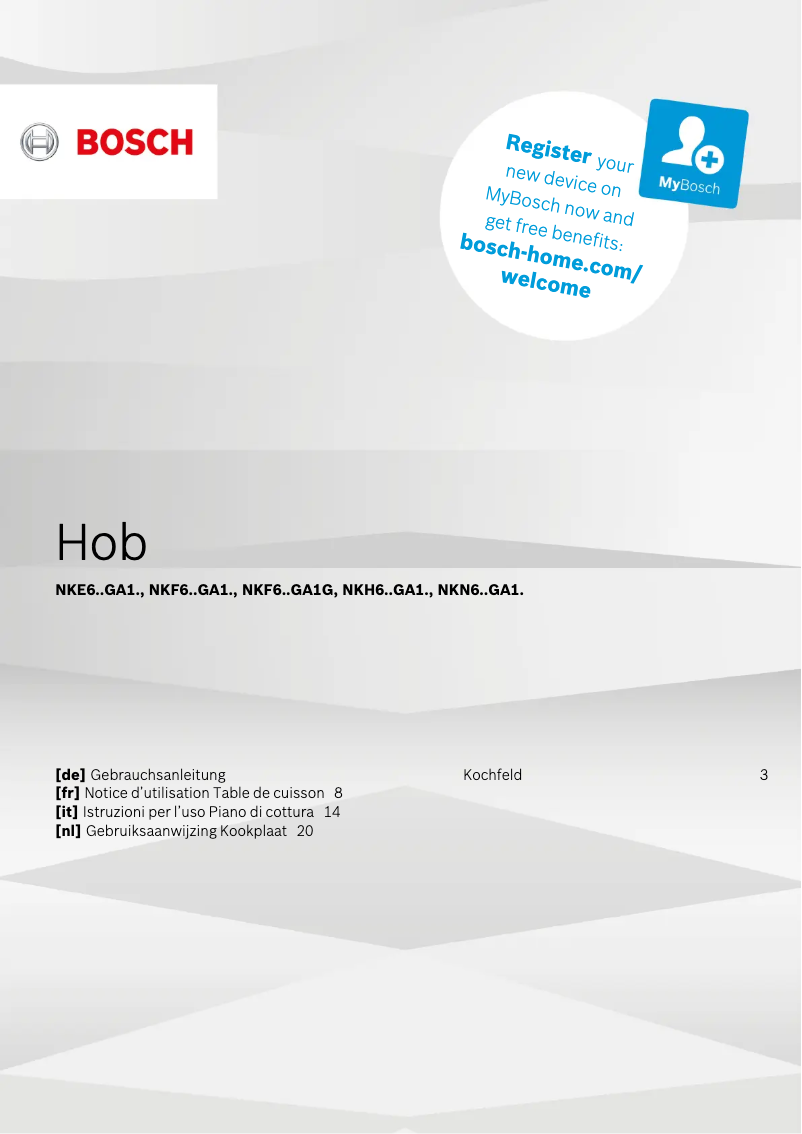 Page 1 de la notice Manuel utilisateur Bosch HND411LM61