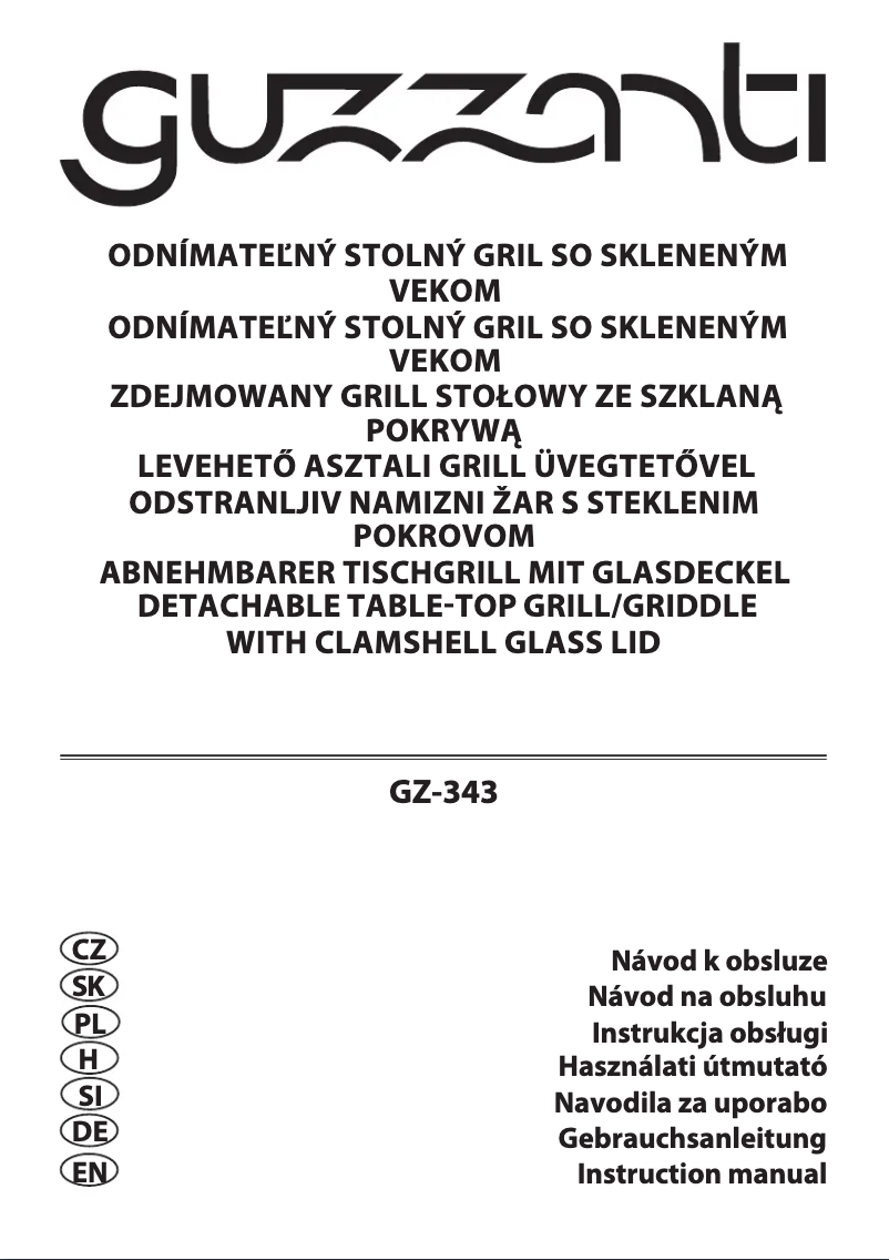 Page 1 de la notice Manuel utilisateur Guzzanti GZ-343