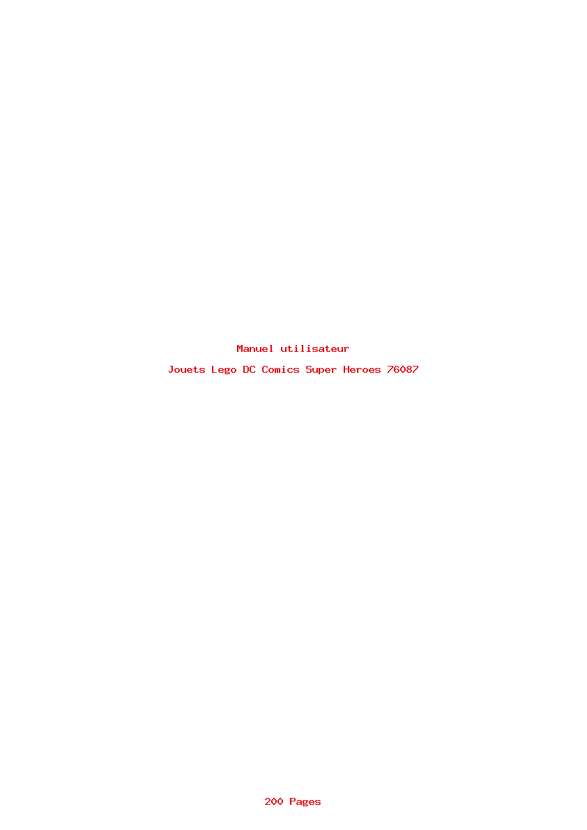 Page 1 de la notice Manuel utilisateur Lego DC Comics Super Heroes 76087