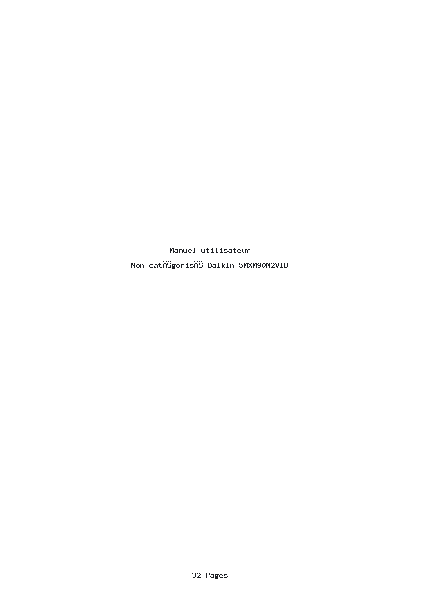 Page 1 de la notice Manuel utilisateur Daikin 5MXM90M2V1B