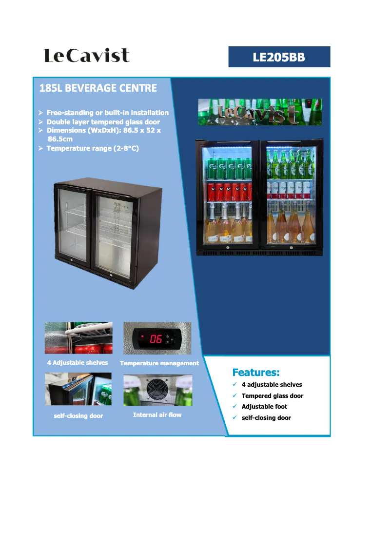 Page 1 de la notice Fiche technique LeCavist LE205BB
