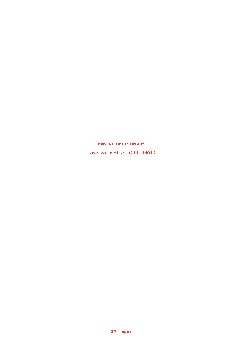Page 1 de la notice Manuel utilisateur LG LD-14AT3