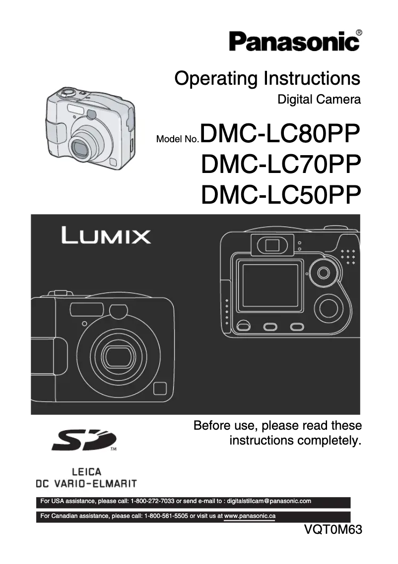 Página 1 del manual Manual de usuario Panasonic Lumix DMC-LC80PP