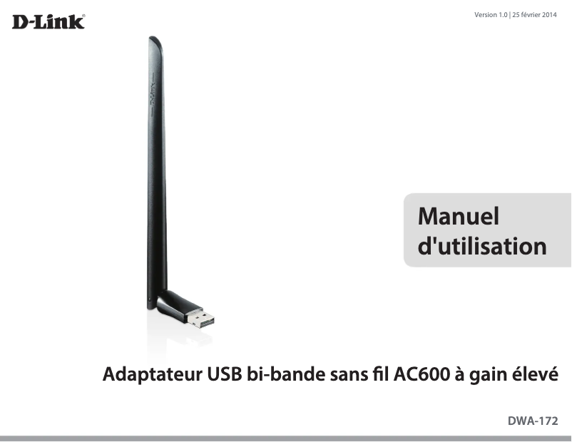 Page 1 de la notice Manuel utilisateur D-Link DWA-172