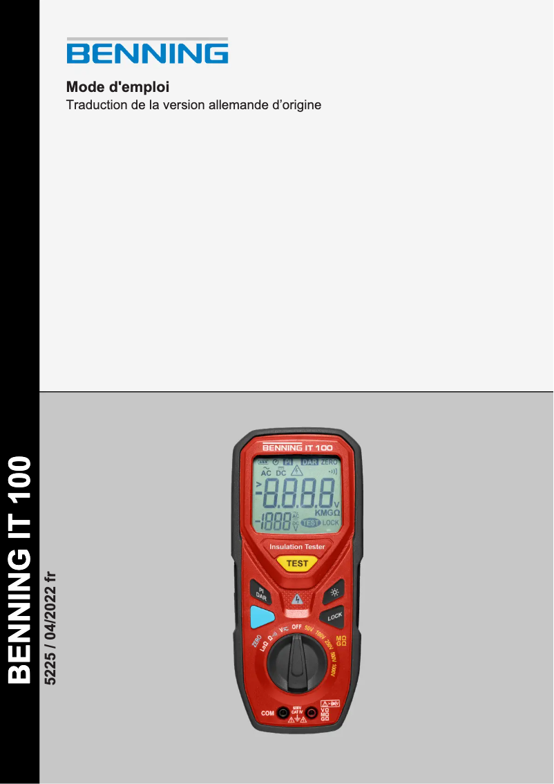 Página 1 del manual Manual de usuario BENNING IT 100