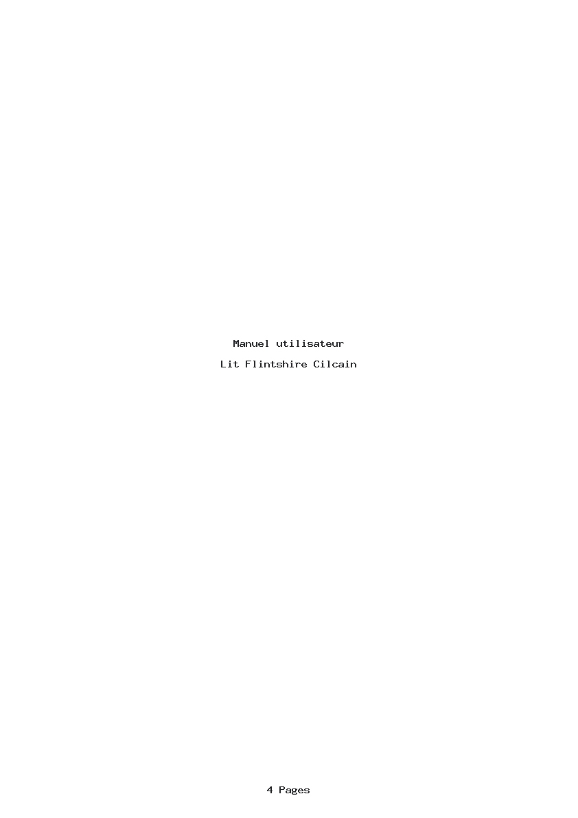Page 1 de la notice Manuel utilisateur Flintshire Cilcain