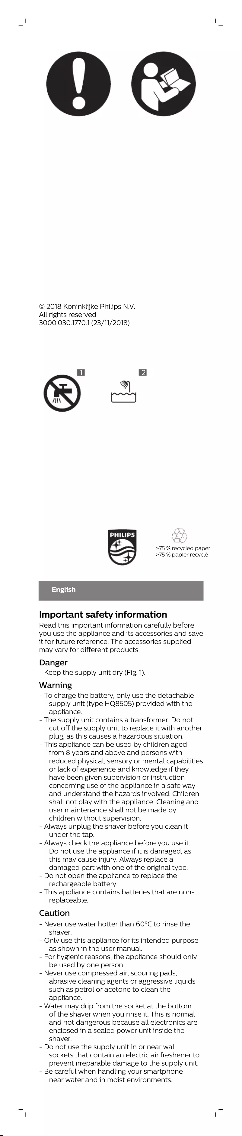 Page 1 of the manual Brochure Philips Series 7000 S7910