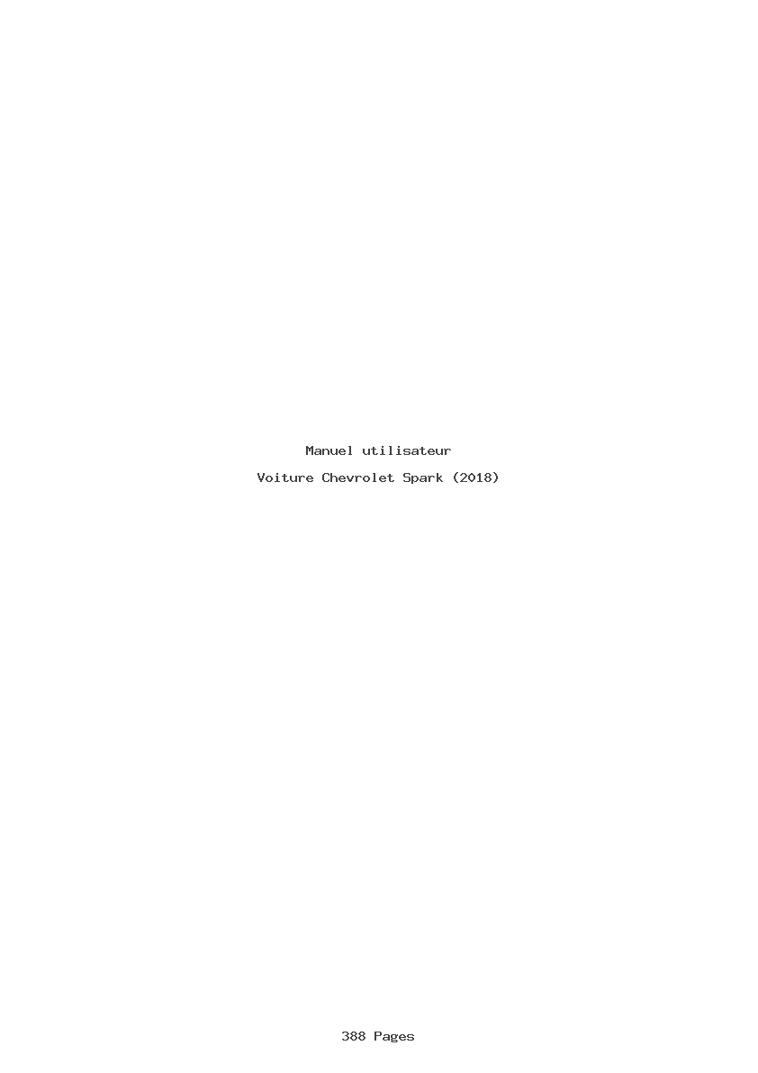 Page 1 de la notice Manuel utilisateur Chevrolet Spark (2018)