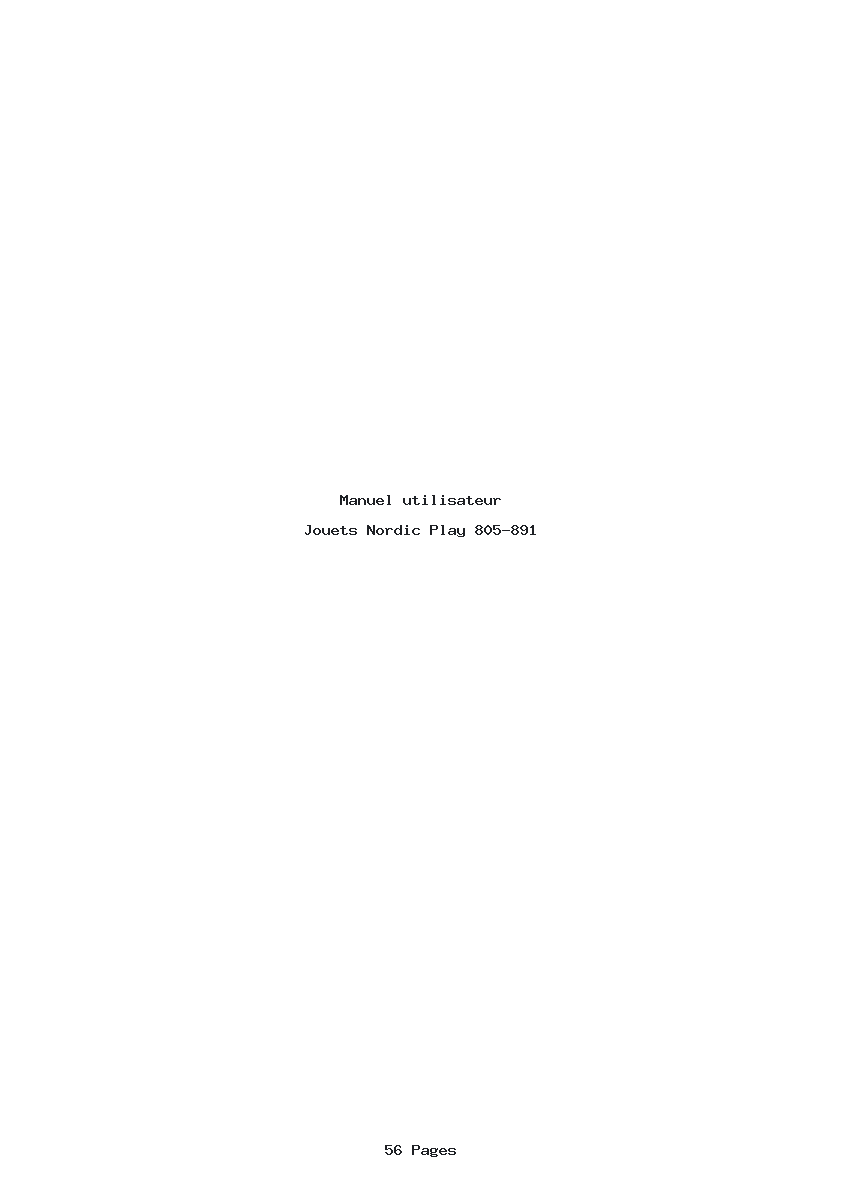 Page 1 de la notice Manuel utilisateur Nordic Play 805-891