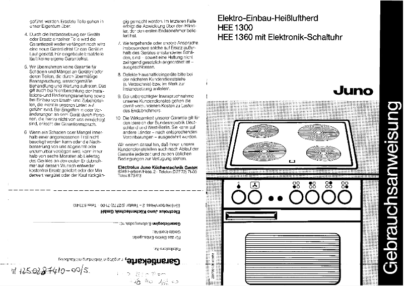 Page 1 of the manual User Manual Juno HEE1000BR