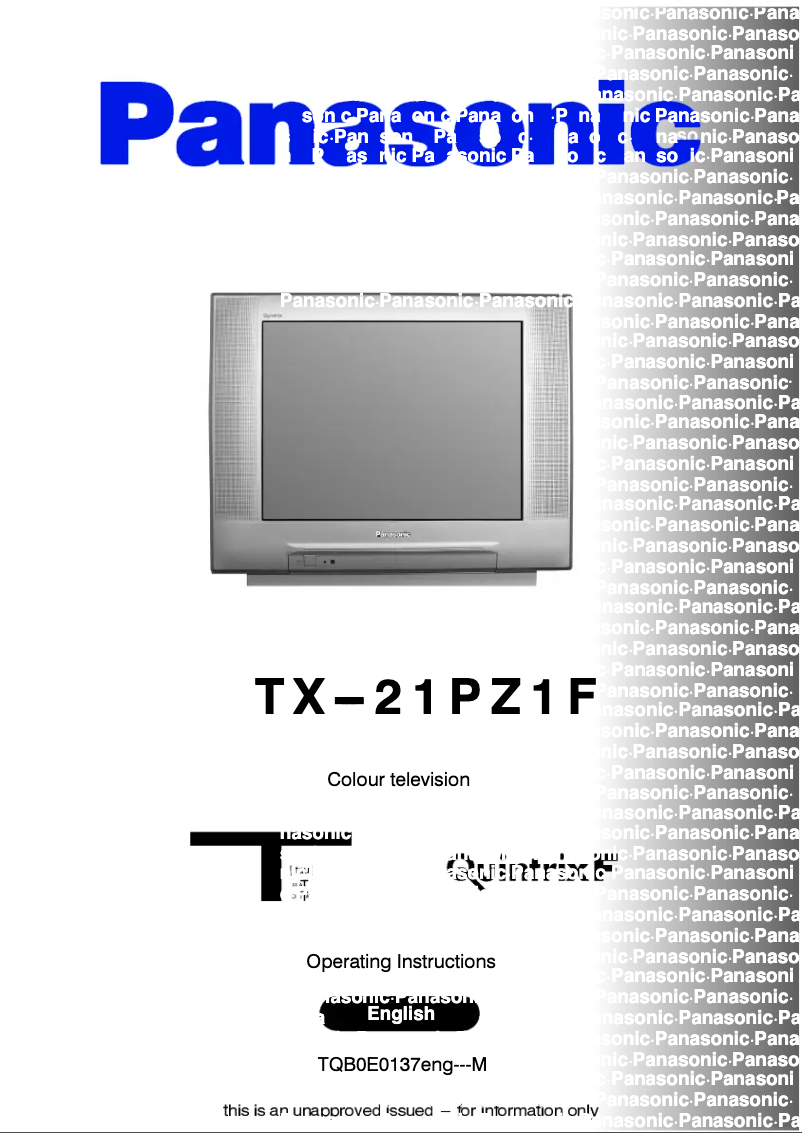 Page 1 de la notice Manuel utilisateur Panasonic TX-21PZ1F