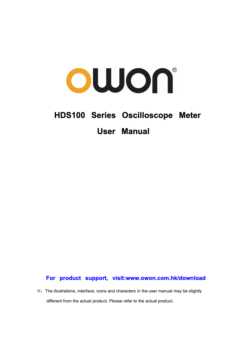 Page 1 de la notice Manuel utilisateur Owon HDS120