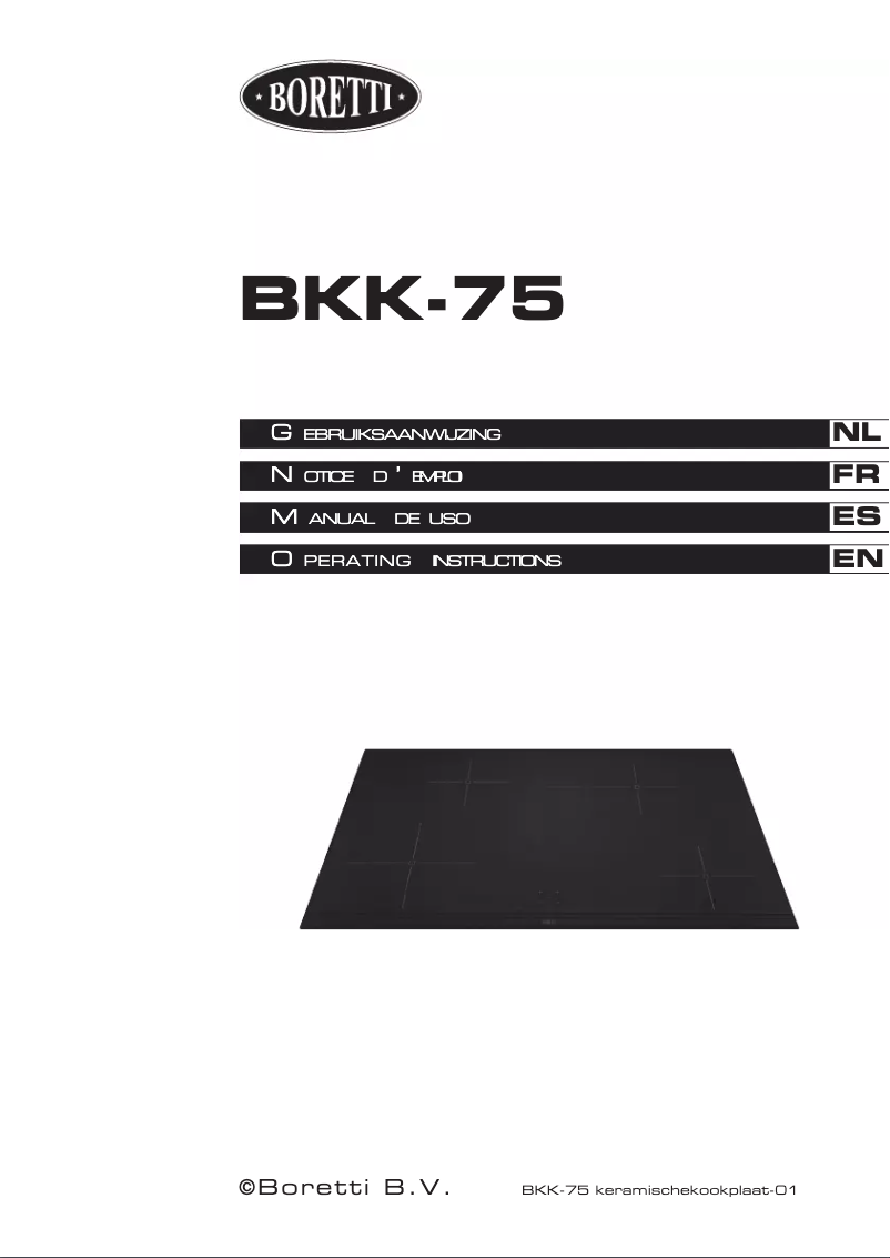 Page 1 de la notice Manuel utilisateur Boretti BKK75