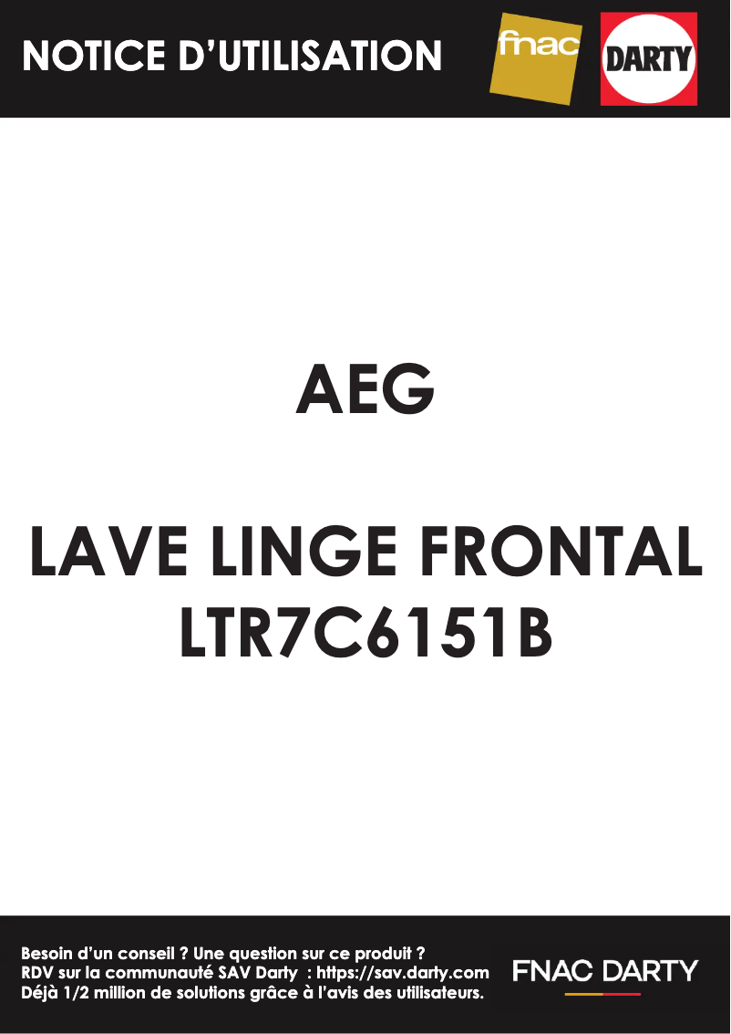 Page 1 de la notice Manuel utilisateur AEG LTR7C6151B