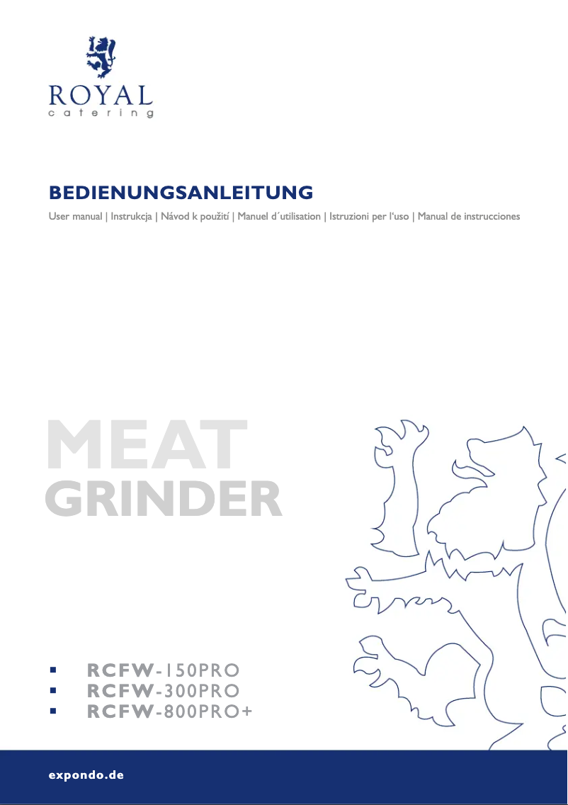 Page 1 de la notice Manuel utilisateur Royal Catering RCFW-800PRO+