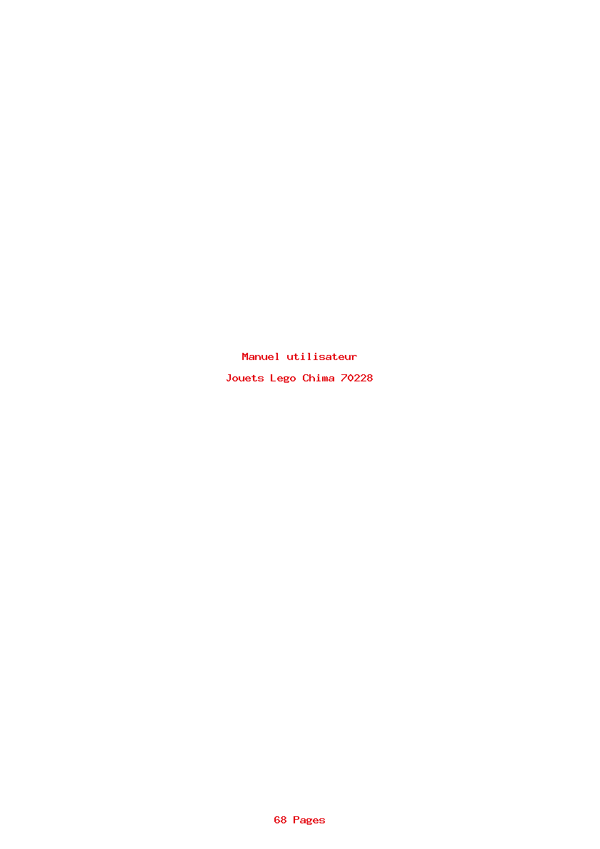 Page 1 de la notice Manuel utilisateur Lego Chima 70228