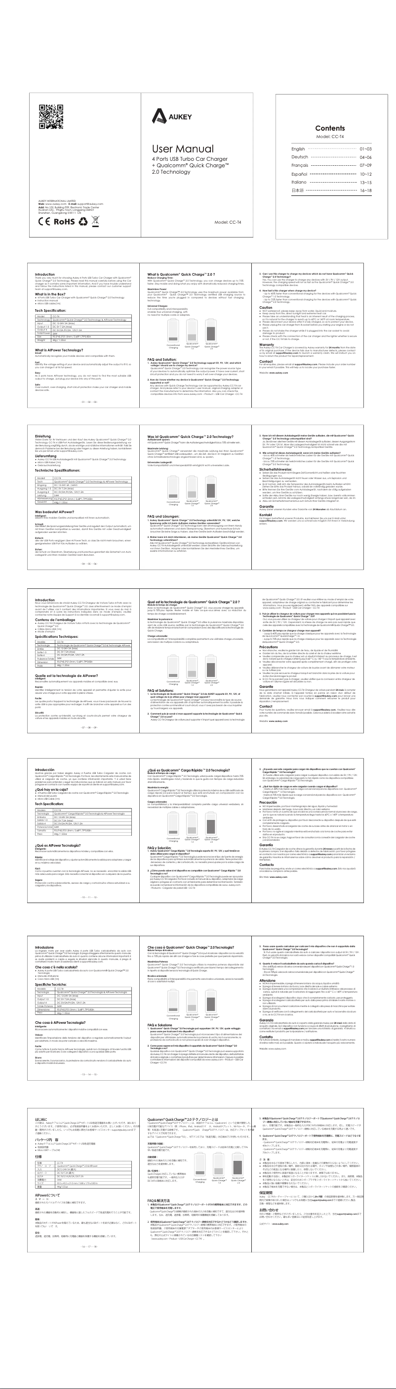 Página 1 del manual Manual de usuario Aukey CC-T4