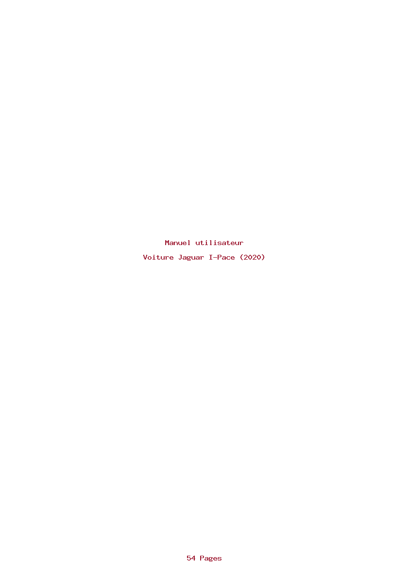 Page 1 de la notice Manuel utilisateur Jaguar I-Pace (2020)