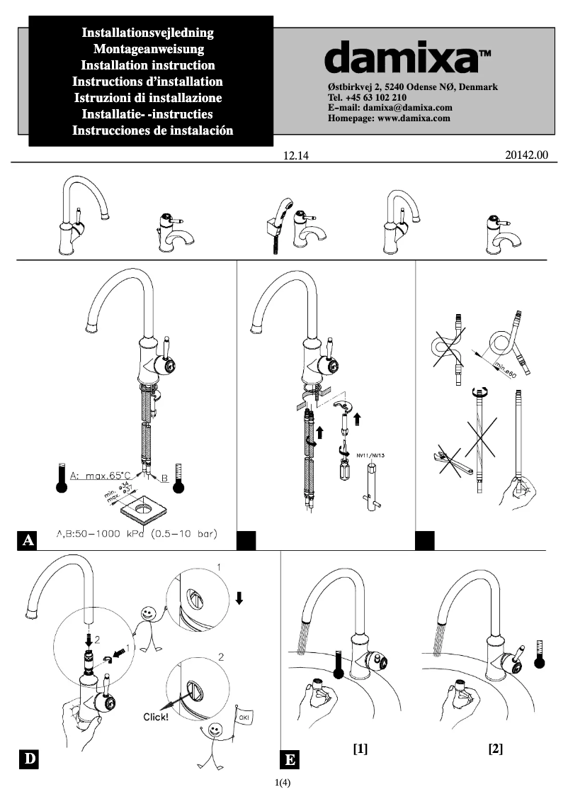 Page 1 de la notice Manuel utilisateur Damixa 3762100