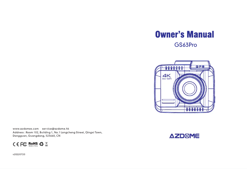 Page 1 de la notice Manuel utilisateur AZDome GS63Pro