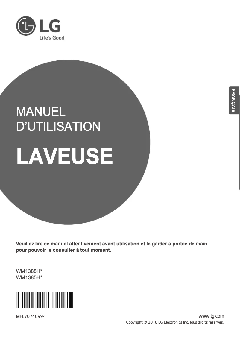 Página 1 del manual Manual de usuario LG WM1388HW