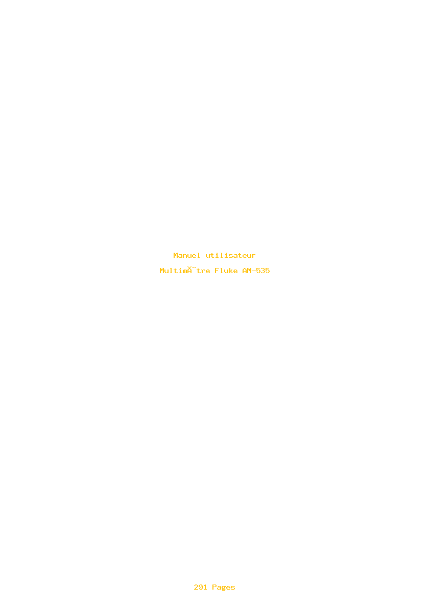 Page 1 de la notice Manuel utilisateur Fluke AM-535