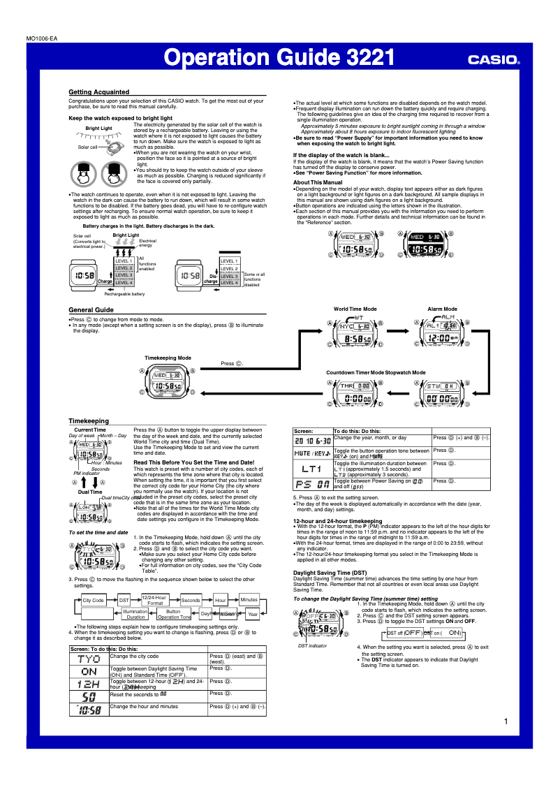 Page 1 de la notice Manuel utilisateur Casio GX-56-1AER