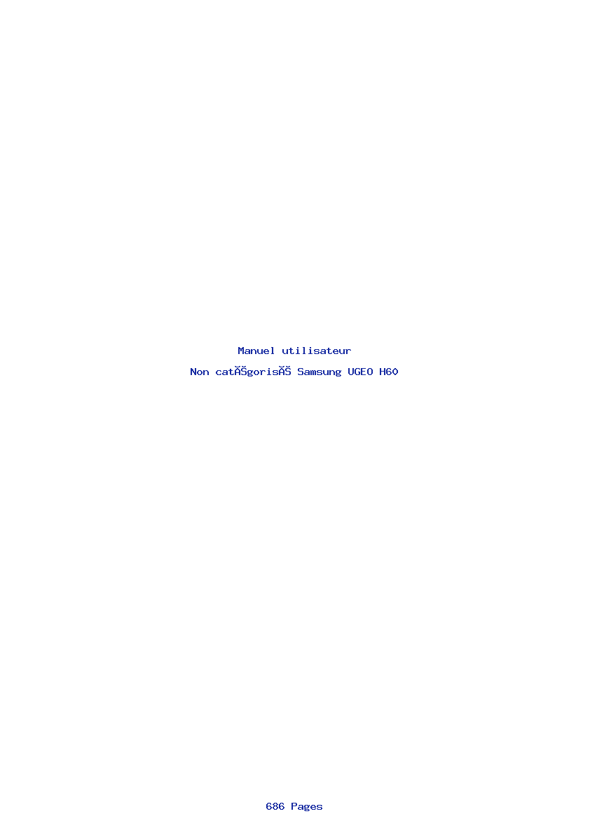 Page 1 de la notice Manuel utilisateur Samsung UGEO H60