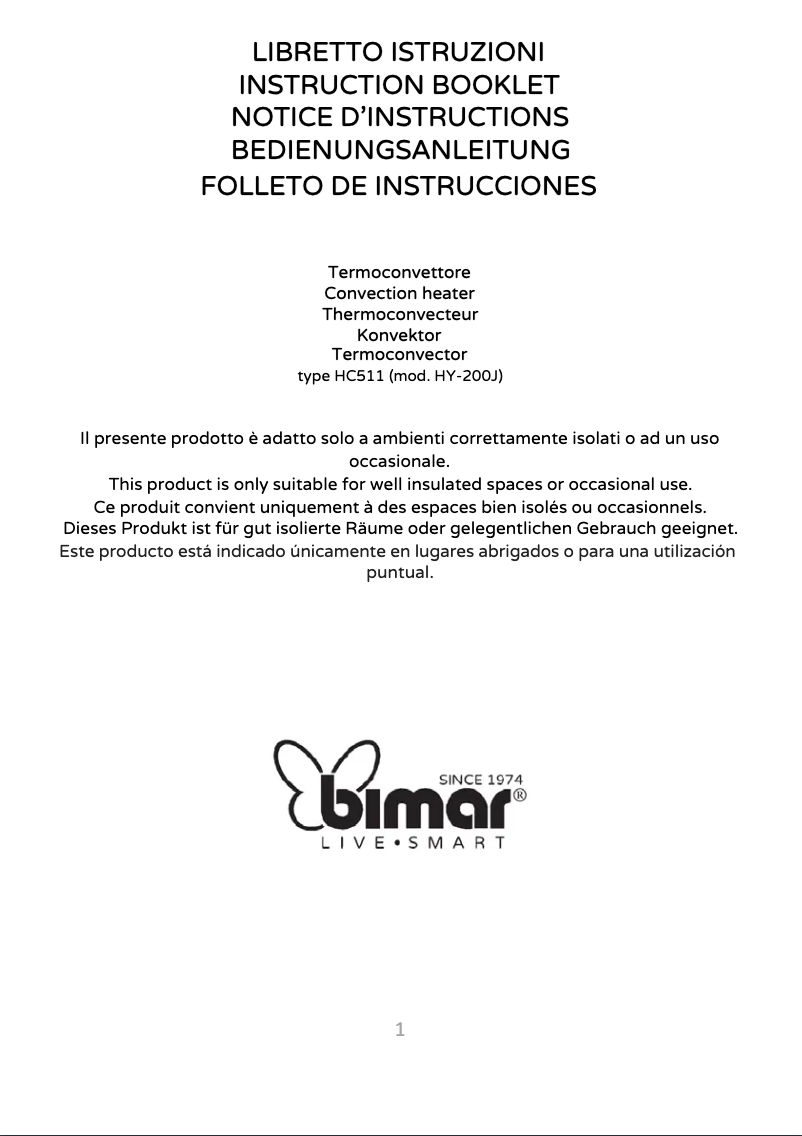 Page 1 de la notice Manuel utilisateur Bimar HC511